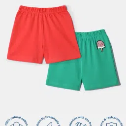 Nauti Nati Boys Red And Green Cotton Printed Shorts-picture-47