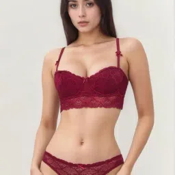 Prizo Black Balconette Lingerie Set-image-39