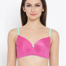 Clovia Pink Padded T-Shirt Bra image 1