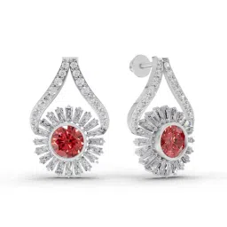 Sparkles 14k (585) White Gold Lab Grown Diamond 1.82 CT Baguette & Taper Diamond Earrings image 3