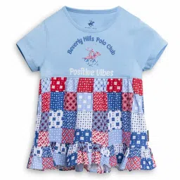 Beverly Hills Polo Club Kids Blue Printed Dress-image-33