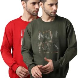 Vimal Jonney Red & Green Regular Fit Printed Sweatshirts - Pack of 2-picture-25
