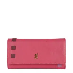 Baggit Pink Textured Tri-Fold Wallet for Women-picture-32