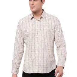 Ad By Arvind Beige Cotton Regular Fit Checks Shirt-picture-24