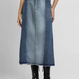 Forever 21 Blue Midi Skirt-image-96