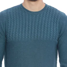 Basics Men Teal Solid Cardigan image 3