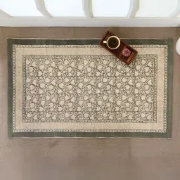 Peepul Tree Charcoal Cotton Printed Rug 4x6 ft-image-1