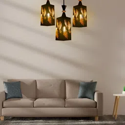 GAUVIK Black & Brown Textured Ceiling Lamp image 2