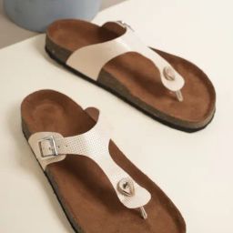 Mozafia Women's Pink T-Strap Sandals-picture-41