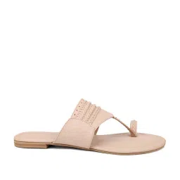 Design Crew Women's Beige Toe Ring Sandals image 1