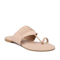 Design Crew Women's Beige Toe Ring Sandals image 2