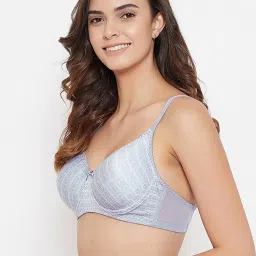 Clovia Grey Geometric Print T-Shirt Bra image 3