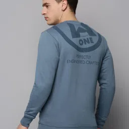 showoffff SHOW OFF Teal Cotton Regular Fit Printed Sweatshirt image 2
