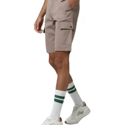 Peter England Beige Cotton Regular Fit Checks Cargo Shorts image 3