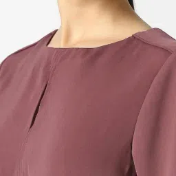 Van Heusen Maroon Polyester Solid Top image 5