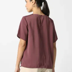 Van Heusen Maroon Polyester Solid Top image 2