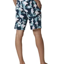 Peter England Blue Cotton Regular Fit Camouflage Shorts image 2