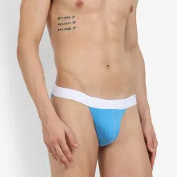 La Intimo Blue Blended Relaxed Fit Solid Briefs image 3