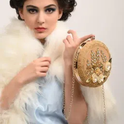 Odette Brown & White Embellished Sling Handbag-image-41