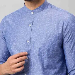 Club York Blue Regular Fit Printed Shirt image 5