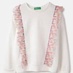 United Colors of Benetton Kids White Cotton Sweatshirts-picture-43