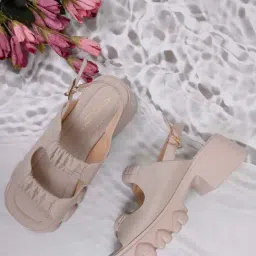Ronnie Grey Women's Khaki Back Strap Sandals-image-62