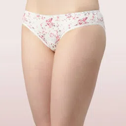 Enamor White Printed Hipster Panty image 3