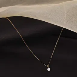 Abdesigns Gold-Plated American Diamond & Black Beaded Mangalsutra-image-82