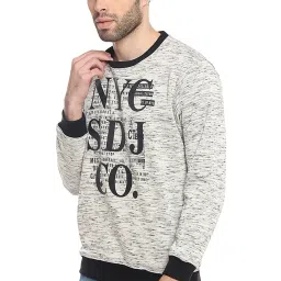 Duke Ecru Printed Round Neck Sweatshirt image 3