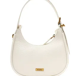 Kazo White Medium Textured Hobo Bag-image-15