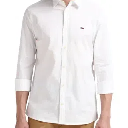 Tommy Hilfiger White Cotton Regular Fit Shirt-image-15