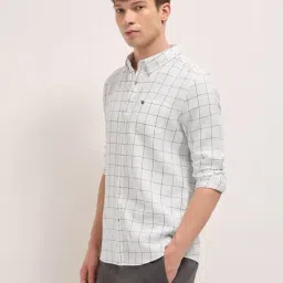 The Bear House White Polyester Checked Regular Fit Shirt image 3