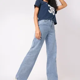 Kraus Jeans Women Wide Leg High-Rise Light Fade Jeans image 4