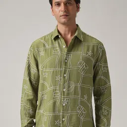 Banana Club Men Classic Slim Fit Opaque Printed Casual Shirt-image-52