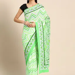 BUTA BUTI Printed Geomatric Pure Cotton Saree-picture-36