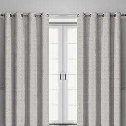 HOMEBREW FURNISHINGS Grey Melange Geometric Printed 2 Pieces Black Out Door Curtains-picture-13