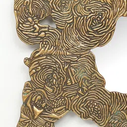 Exotic India Brown 41" Textured Brass Designer Wall Hanging Mirror Wall Hanging image 5