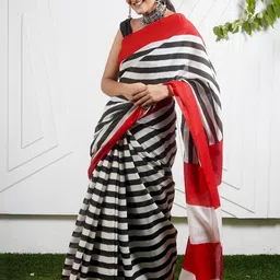 Pinkcity Trade World Red Pure Cotton Ikat Sarees-picture-4