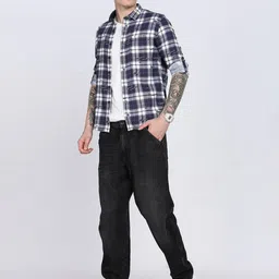 COOL COLORS Men Tartan Checks Spread Collar Cotton Casual Shirt image 4