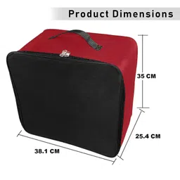 Storite 5 Pack Nylon Underbed Moisture Proof Wardrobe Organizer Storage Bag for Clothes With Zipper Closure and Handle Square -(Red & Black, image 2