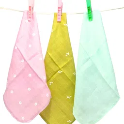 VOIDROP Highly Absorbent Bamboo Muslin Soft Touch Baby Washcloth Set 3 Pack (Multi Colored) image 2