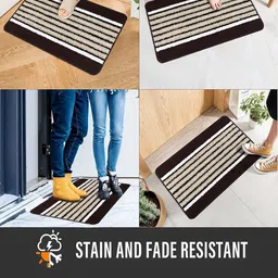 Kuber Industries Brown & Black Anti-Skid Door Mats image 5