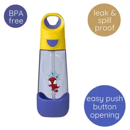 b.box Marvel Spiderman Tritan Straw Water Bottle for Kids MultiColour - - 600 ml image 3