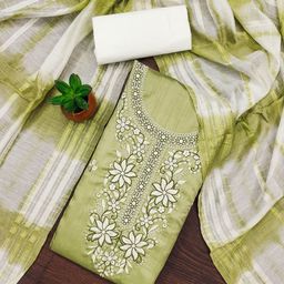Panzora Floral Embroidered Unstitched Dress Material-picture-22