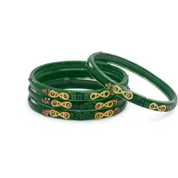 SOMIL Set Of 28 Artificial Stones Studded & Beaded Glass Bangles image 5