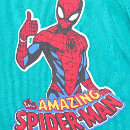 Babyhug Marvel Interlock Knit Hands and Face Towels With Spider Man Graphics L 28 x B 28 cm Pack of 3 - White Yellow & Blue image 4