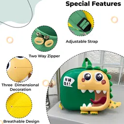 Bembika School Bag The Perfect Children Backpack and School Bags For Kids Compact Stylish Backpack For Kids Exceptional-Quality Kids Kindergarten Backpack and Travel Backpack- (Little Dinosaur|Green) Height 10 Inches image 5