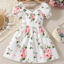 Bolly Lounge Girls White Rice & Pink Floral Dress-image-37
