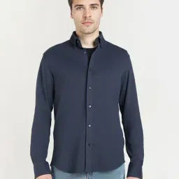 GANT Navy Blue Regular Fit Shirt-image-51