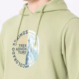 Red Tape Light Green Full Sleeves Hooded Sweatshirt image 4